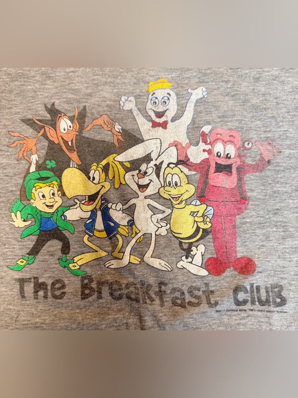 General Mills Vintage Breakfast Club Shirt Womens M Gray Cereal Mascots Medium R
